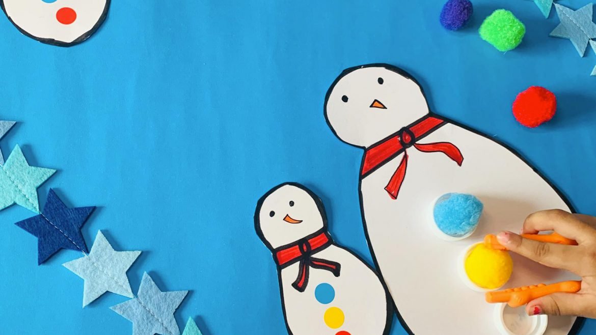 Sequencing activity for toddlers: Button the Snowman!
